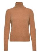 Recycled Wool Roll Neck Sweater Tops Knitwear Turtleneck Brown Calvin Klein
