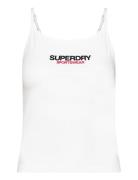 Sportswear Logo Fitted Cami Tops T-shirts & Tops Sleeveless White Superdry Sport