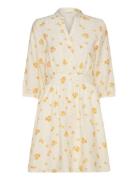 Mschrojan Vlora Shirt Dress Aop Kort Kjole Yellow MSCH Copenhagen