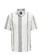 Onscaiden Ss Stripe Linen Resort Noos Tops Shirts Short-sleeved White ONLY & SONS