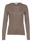 A8661, Milasz R-Neck Cardigan Tops Knitwear Cardigans Brown Saint Tropez