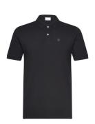 Toke Basic Badge Polo - Gots/Vegan Tops Polos Short-sleeved Black Knowledge Cotton Apparel