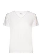 Adeliasz V-N T-Shirt Tops T-shirts & Tops Short-sleeved White Saint Tropez