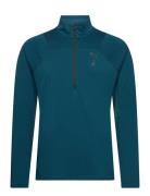 M Seasons Ls 1/4 Zip Polypropylene Rain Cell Sport Sweatshirts & Hoodies Fleeces & Midlayers Blue PUMA