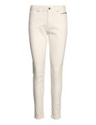 Stretch Trousers With Zip Detail Bottoms Jeans Slim Cream Esprit Casual