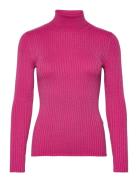 Slflydia Ls Knit Rollneck Lurex B Tops Knitwear Turtleneck Pink Selected Femme