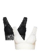 Bra Iris Lace Bralette 2 Pack Lingerie Bras & Tops Soft Bras Bralette White Lindex