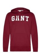 Gant Logo Sweat Hoodie Tops Sweatshirts & Hoodies Hoodies Burgundy GANT