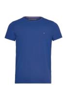 Stretch Slim Fit Tee Tops T-Kortærmet Skjorte Blue Tommy Hilfiger