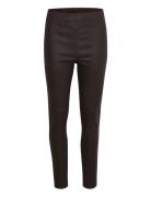 Crtabea Woven Legging Bottoms Trousers Leather Leggings-Bukser Brown Cream