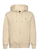 Reg Shield Full Zip Hoodie Tops Sweatshirts & Hoodies Hoodies Beige GANT