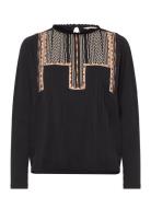 Domna Top Tops Blouses Long-sleeved Black ODD MOLLY