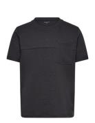 Cutline T-Shirt Tops T-Kortærmet Skjorte Black Tom Tailor
