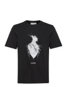 Heart Monster Regular Tee S/S Designers T-Kortærmet Skjorte Black HAN Kjøbenhavn