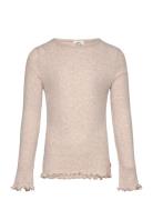 Pointella Trudy Tee Ls Tops T-shirts Long-sleeved T-Skjorte Beige Mads Nørgaard