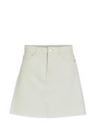 Visof Hw Short Denim Skirt Kort Nederdel White Vila