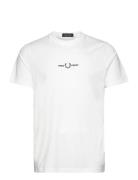 Embroidered T-Shirt Tops T-Kortærmet Skjorte White Fred Perry