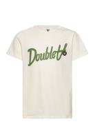 Ola Junior Script & Badge T-Shirt Tops T-Kortærmet Skjorte Cream Wood Wood