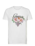 Ss Grape Vine Logo Easy Tee Tops T-shirts & Tops Short-sleeved White GUESS Jeans