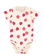 Body Short Sleeved Strawberrie Bodies Short-sleeved Multi/patterned Lindex