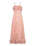 Organza Strap Dress Maxikjole Festkjole Pink By Ti Mo