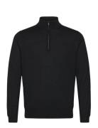 100% Merino Wool Sweater With Zip Collar Tops Knitwear Half Zip Jumpers Black Mango