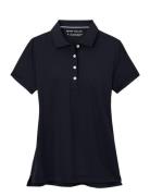 Short Sleeve Button Polo Sport T-shirts & Tops Polos Black Peter Millar