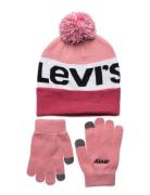 Levi's® Beanie And Gloves Set Accessories Headwear Hats Beanie Pink Levi's