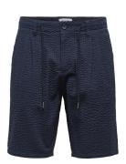 Onsleo Life 0009 Seersucker Shorts Bottoms Shorts Casual Navy ONLY & SONS