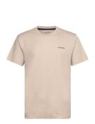 Micro Logo Interlock T-Shirt Tops T-Kortærmet Skjorte Cream Calvin Klein