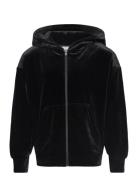 Hoodie Full Zip Tops Sweatshirts & Hoodies Hoodies Black Rosemunde Kids