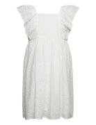 Dress Embroidery Anglais Frill Dresses & Skirts Dresses Casual Dresses Sleeveless Casual Dresses White Lindex