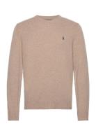 Wool-Cashmere Crewneck Sweater Tops Knitwear Round Necks Beige Polo Ralph Lauren