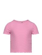 Kogwilma Life S/S Short Rib Top Jrs Tops T-Kortærmet Skjorte Pink Kids Only