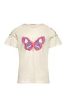 Ruffle Artwork T-Shirt Tops T-Kortærmet Skjorte White Tom Tailor