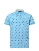 Mens Birdie Drycool Polo Tops Knitwear Short Sleeve Knitted Polos Blue Abacus