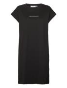 Mschalvidera Organic Small Logo Dress Knælang Kjole Black MSCH Copenhagen