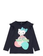 Nmfjanice Hellokitty Ls Top Box Vde Tops T-shirts Long-sleeved T-Skjorte Navy Name It