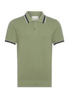 Cotton Pique Ss Polo Tops Knitwear Short Sleeve Knitted Polos Green GANT