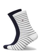 Th Women Sock 2P Small Stripe Lingerie Socks Regular Socks White Tommy Hilfiger