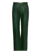 Jody Leather Pants Bottoms Trousers Leather Leggings-Bukser Green Hosbjerg