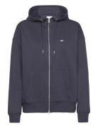 Rel Shield Zip Hoodie Tops Sweatshirts & Hoodies Hoodies Navy GANT