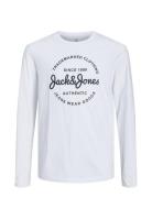 Jjforest Tee Ls Crew Neck Jnr Tops T-shirts Long-sleeved T-Skjorte White Jack & J S