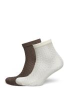Opana Visca Shortie Sock 2 Pack Lingerie Socks Regular Socks White Becksöndergaard