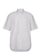 Rel Heritage Poplin Stripe Ss Shrt Tops Shirts Short-sleeved White GANT