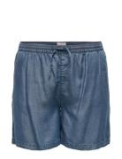 Carpema Life Lyocell Dnm Shorts Yok Bottoms Shorts Casual Shorts Blue ONLY Carmakoma