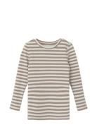 Nmfsuraja Xsl Ls Top Noos Tops T-shirts Long-sleeved T-Skjorte Beige Name It