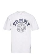Tjm Reg Vintage Arch Tommy Tee Tops T-Kortærmet Skjorte Grey Tommy Jeans