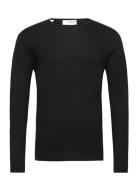 Slhrome Ls Knit Crew Neck Noos Tops Knitwear Round Necks Black Selected Homme