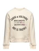 Sweatshirt Tops Sweatshirts & Hoodies Sweatshirts Cream Zadig & Voltaire Kids